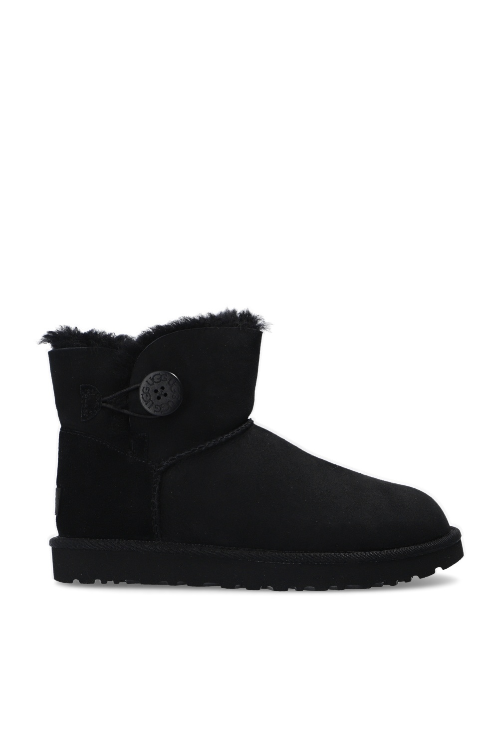 Black Mini Bailey Button II suede snow boots UGG UGG Kids logo slingback sandals Rosa IetpShops Myanmar